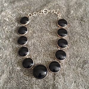 Onyx and sterling silver necklace.